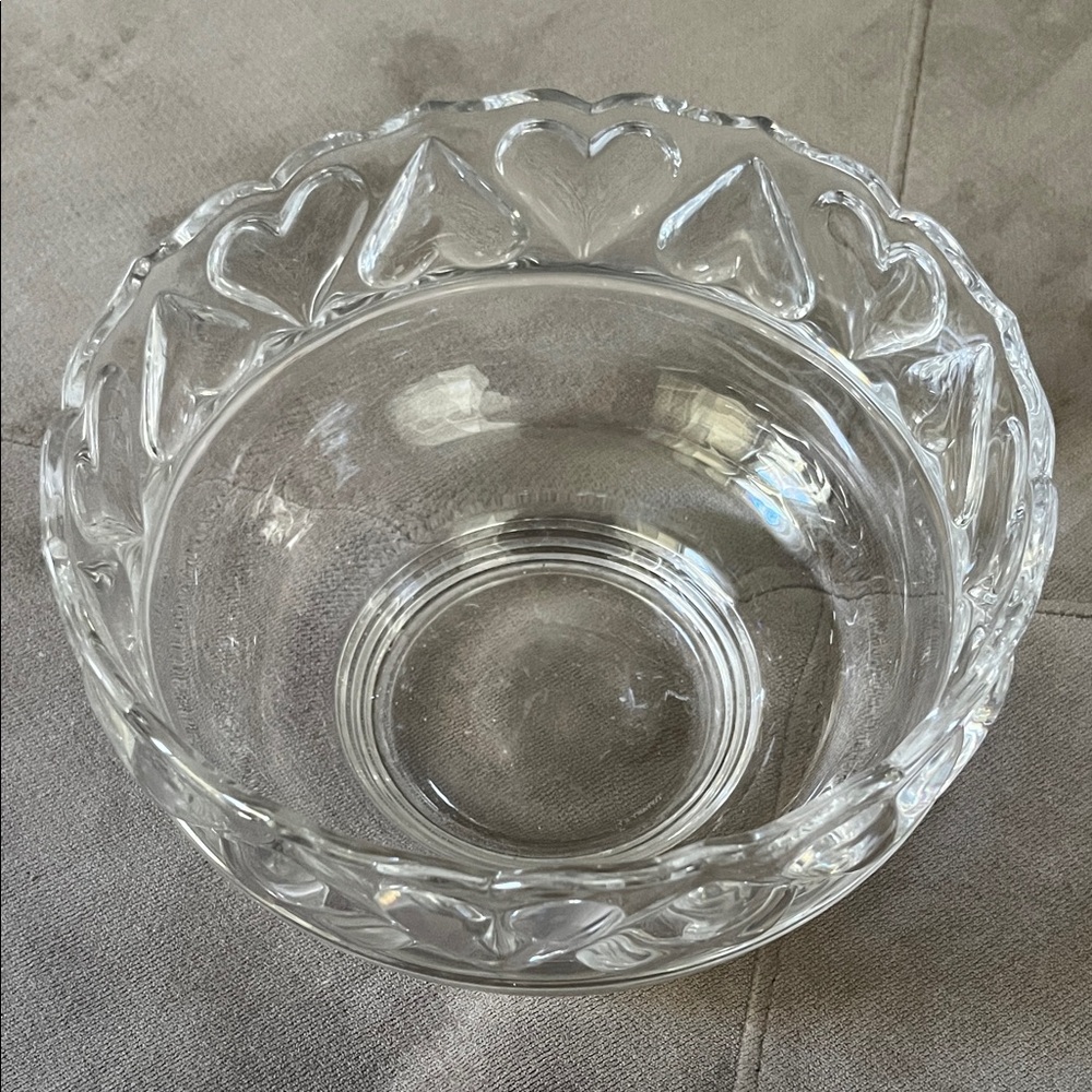 Tiffany & Co. Crystal Glass Heart Bowl